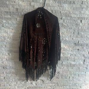 Western brown suede wrap